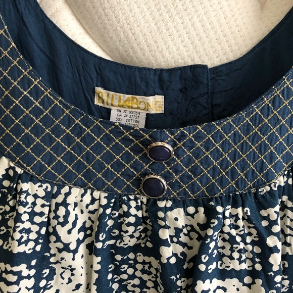 Billabong Dress, Blue+Tan+Gold Stitching, Med. - Picture 2 of 5